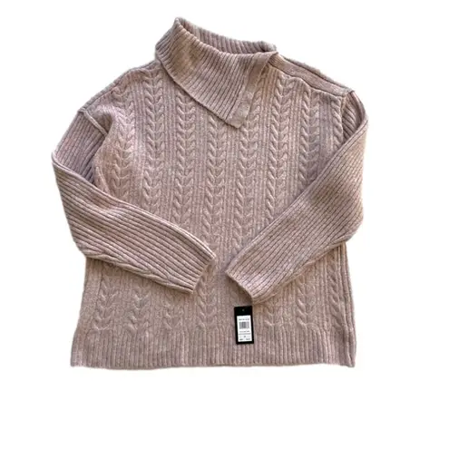 Verve Ami Sweater Pink Split Shawl Cowl Neck Soft Cable Knit Tunic XL NEW - Image 9