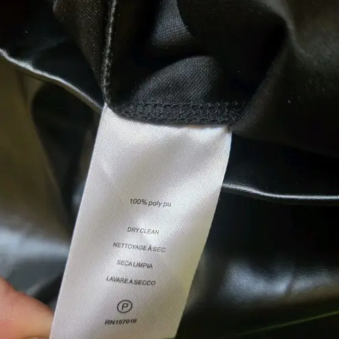 H by Halston Faux Leather Pants Size Medium Black High Rise Women's Biker Pants Ankle Zipper