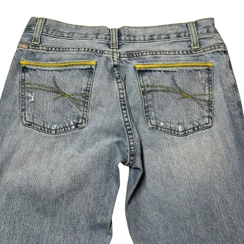 Cruel Girl Relaxed Low Rise Bootcut Split Hem Jeans Light Wash 3 Regular