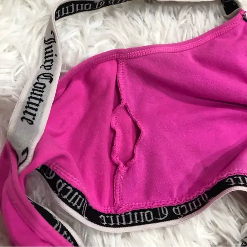 Juicy Couture  Logo Band Keyhole Bralette Hot Pink XL