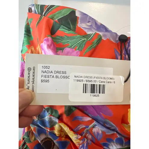 Cara Cara Nadia Strapless Floral Dress NWT Size 6 Fiesta Blooms Orange