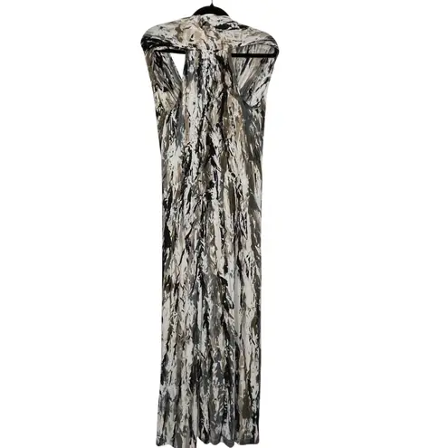 Heyne Bogut Women's Multicolor Abstract Print Sleeveless Long Maxi Dress Small Gray