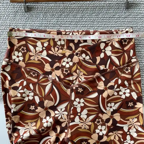 PacSun  LA Hearts Brown White 70’s Floral Flare Leg Crossover Waist Legging Sz M