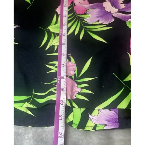 Rafaella Blazer Womens Size 6 Black Floral Button Boho Career Office Preppy