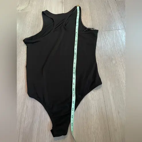AQUA  Bloomingdale’s Black Racerback High Neck Tank Bodysuit size Small