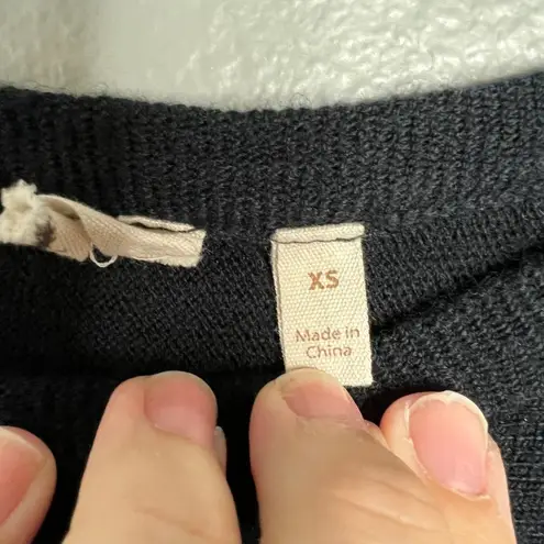 Soft Surroundings Black Tunic Sweater Split Hem Scoop Neck High Low Oversized XS