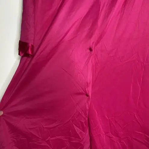 Vanity Fair Vintage Fuchsia Button Front House Coat Nylon Nightgown Duster Med
