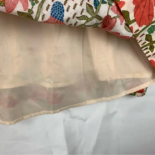 &merci &merci women's large Floral Dress open back Red white cream bridal garden sun