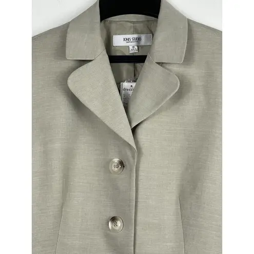 Dress Barn  Jones Studio Beige/Tan Button Up Blazer Jacket 10 NWT