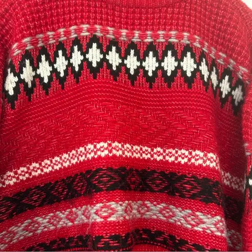 299. Daily Thread cropped, high neck, soft fair isle sweater Red Size M