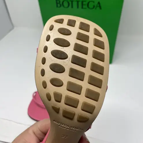 Bottega Veneta 930$ The Line Pink Milkshake Square Toe Heel Strap Sandal Leather