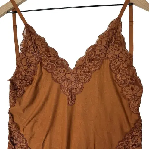 We Are HAH Size L Back Off Bodysuit Milk Chocolate Open Back Cheeky Lace NEW