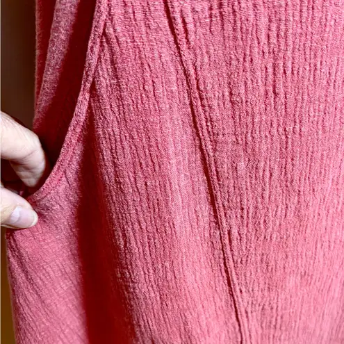 XCVI Edlyn Lightweight Cotton Linen Gauze Curved Hem Dress w/Pockets NWT Sz S