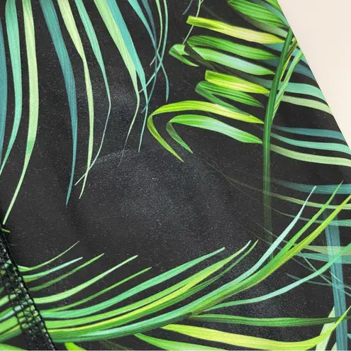 BlackStrap Workout Set Legging Top Long Sleeve Women Black Tropical Palm Small