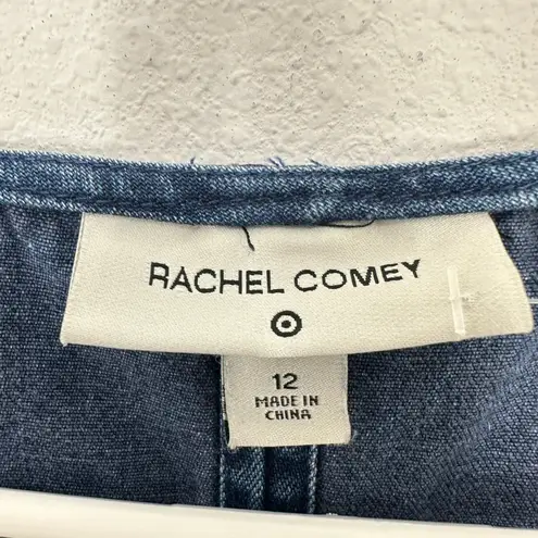 Rachel Comey Denim Jean Jumpsuit Belted Wide Leg Zip Front Blue Size 12 Utility - Image 8