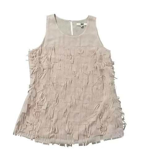 Etcetera light pink fringe sleeveless top size 4