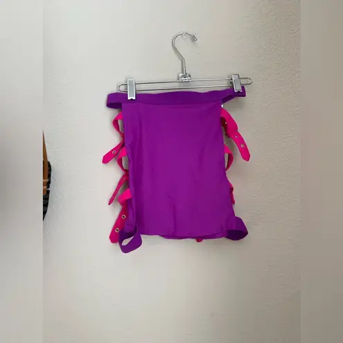 Pink & Purple Zip & Buckle Rave Skirt, Size Small