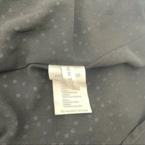 FRNCH Paris Dot Long Sleeve Dress Tie Neck B&W Polka Dots Flare Parisian SZ S/M