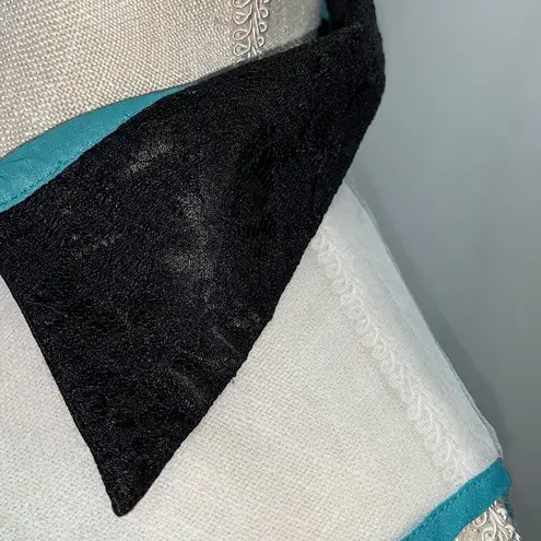 Firmiana Lily by Ombre Beach Cover Up White to Teal Size Small