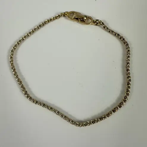Christian Dior  Vintage Simple Chain Bracelet Gold Tone