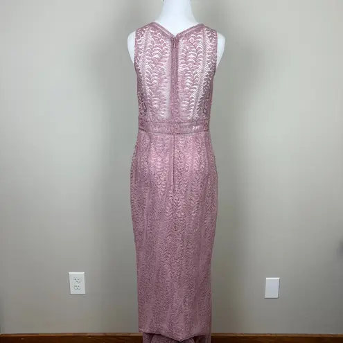 BHLDN Anthropologie Dress XL (M) Mauve Connor Lace Maxi Bridesmaid Evening Train
