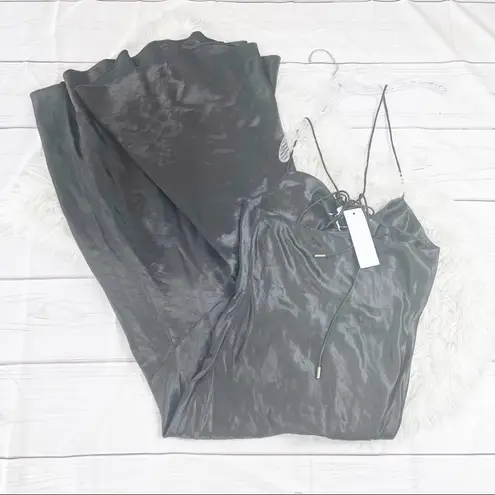 Rebecca Vallance Women's Henri Black Flared Herm Shoulder Ties Maxi Dress Size 8