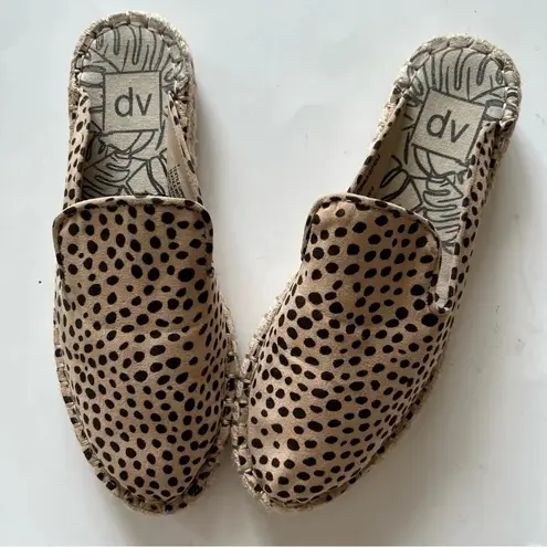 DV Dolce Vita Elaine Leopard Espadrille Slip on Mule size 7 Tan