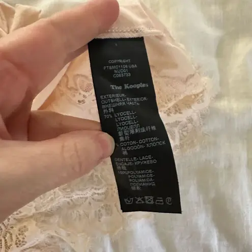 The Kooples Women’s 3 Pink Jersey Knit Lace Top New NWT