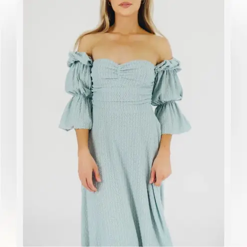 Worth collective Corrine Tiered Sleeve Maxi Dress with Pockets Bump Friendly XL Green