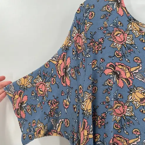 Agnes & Dora Floral Scoop Neck Short Sleeve Sway Midi Shift Dress Size XL FLAW