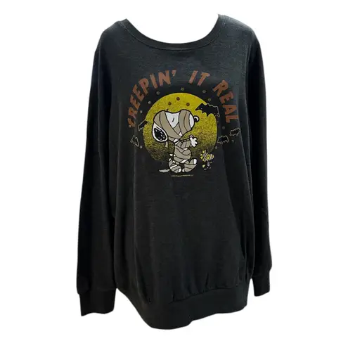 Torrid Vinylicons Peanuts Snoopy Mummy Halloween Graphic Sweatshirt Size 2 Gray