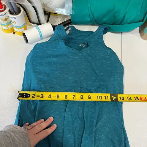 Toad & Co Teal Avalon Tank Stretch Jersey Fit & Flare Sundress Pockets Small