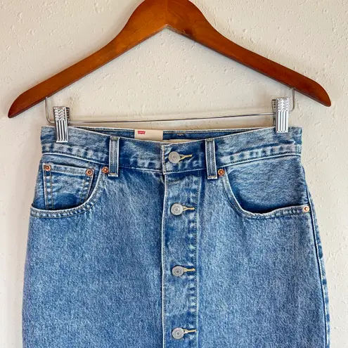 Levi's Women’s Button Front Mini Blue Mom Denim Skirt/Sz:26/NWT