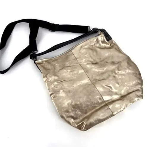 Sorpresa Women's Tote Crossbody Shoulder Bag Gold Metallic Size Large statement - Image 3