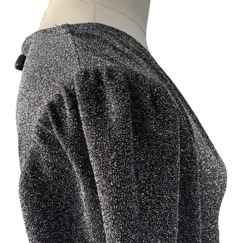 Boden Black & Silver Sparkle Twist Front Jersey Dressy Top US Size 16/18