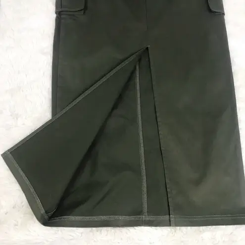 ASTR  High Rise Cargo Maxi Skirt Small Dark Green Back Slit Utility Military New thumbnail 14