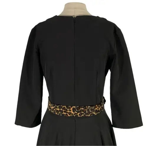 British Retro Rockabilly Midi Swing Dress Size 8 Black