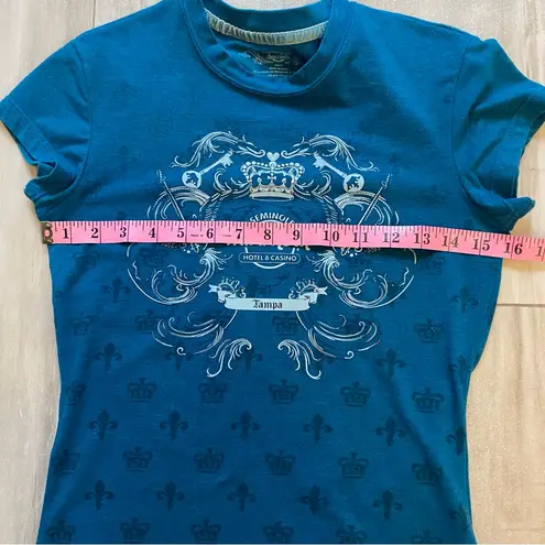 Hard Rock Cafe Tampa Teal Fleur de Lis Short Sleeve Babydoll T-Shirt, small