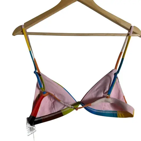 Mara Hoffman Astrid Multicolor UPF 50 Triangle Bikini Swimsuit Top Size Large