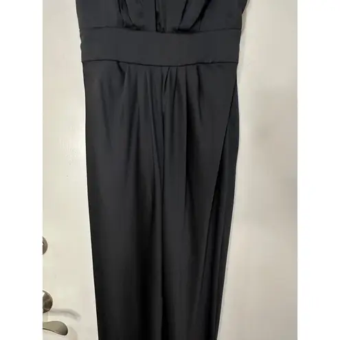 Ramy Brook Quinn Plunge-Neck Gown Dress Black Size 10 NWT Bold Front Slit