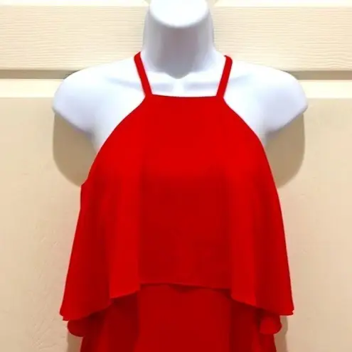 Ali & Jay Red High Neck Spaghetti Strap Mini Dress