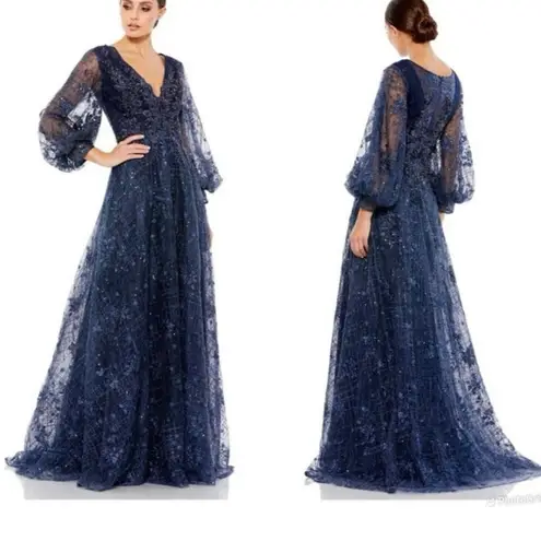 Mac Duggal  20283 Embellished Plunging Neck Gown, Size 4, New with Tag $798