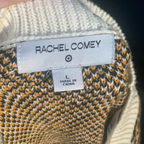 Rachel Comey Cream Black & Yellow Tiger Animal Print Round Neck Sweater L