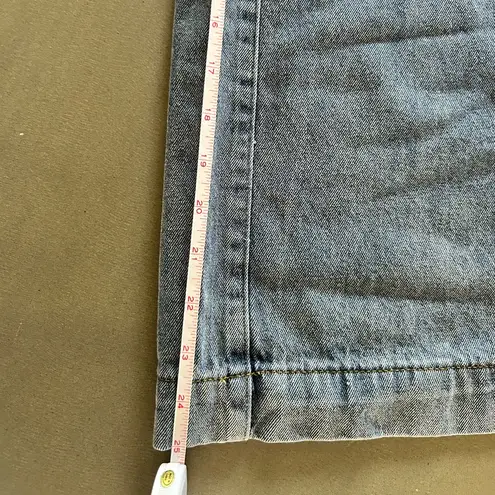 Grade & Gather Denim Wide-Leg Elastic Waist Short Jeans Size S