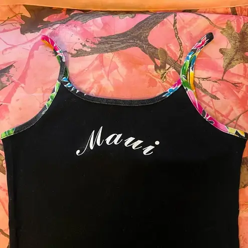 y2k maui hawaii tropical hibiscus flower tank top cami