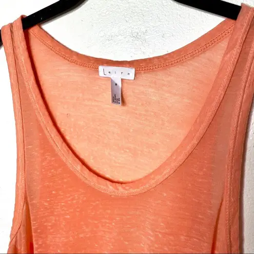 Leith  Semi Sheer Burnout Tank Orange Size Medium