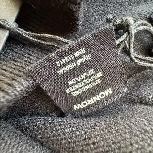 NWT Monrow Supersoft Knit flare Slit Hem Pants small black pull on trousers