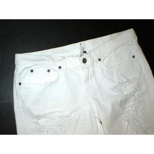 New NWT $248 Designer Carmar Baggy Fit Destroyed White Jeans Womens 28 Crop USA
