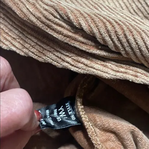 POL Corduroy Brown Biker Jacket Tan Size M