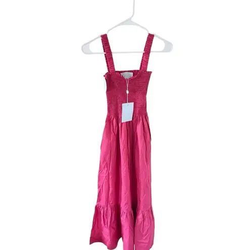 Hill House NEW THE ANJULI DRESS LIPSTICK PINK Size XXS